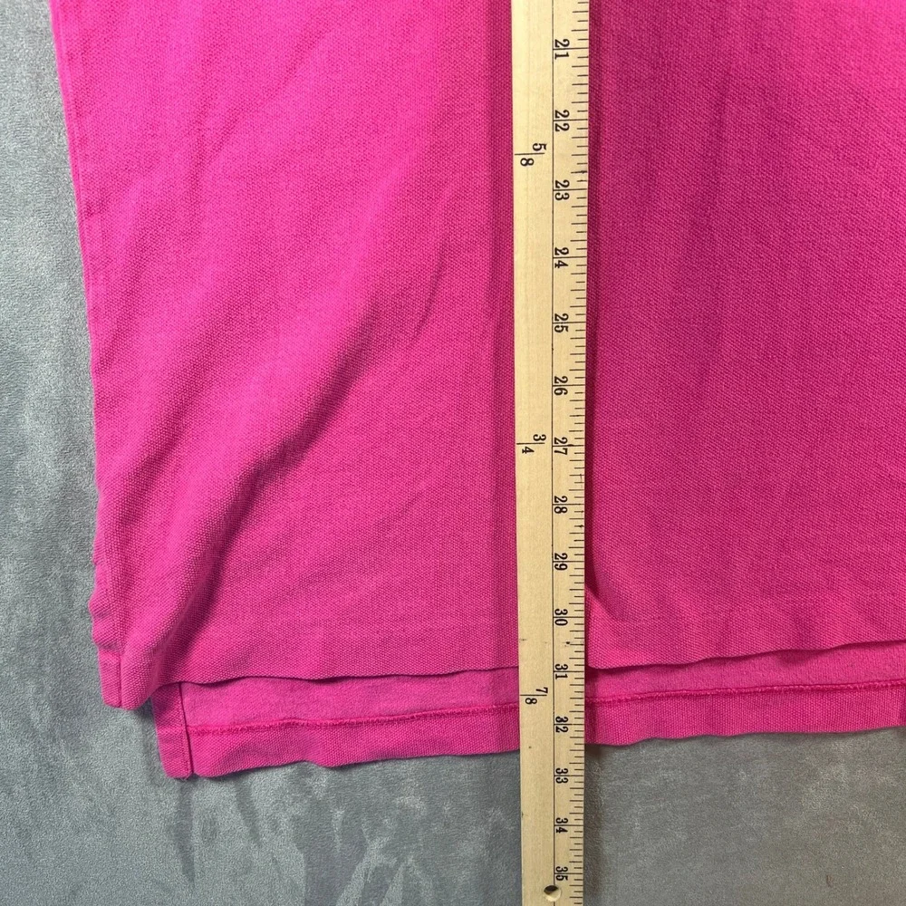 Polo Ralph Lauren Mens 2XLT Tall Pink Short Sleeve Cotton Mesh Polo Green Pony